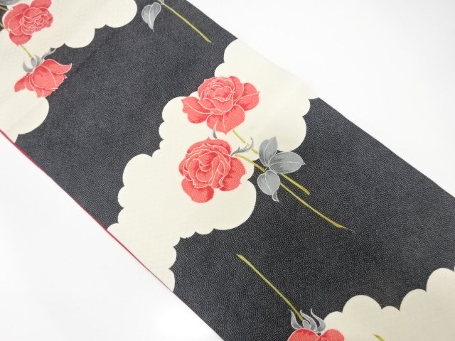 JAPANESE KIMONO / ROSE PATTERN CLOUD FUKURO OBI